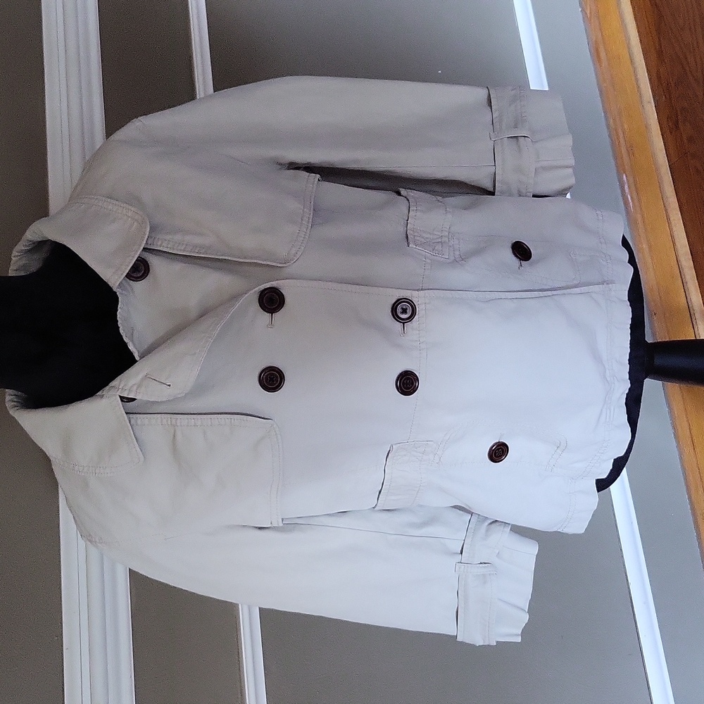 LOFT Light Cream Double-Breasted Jacket Size 12